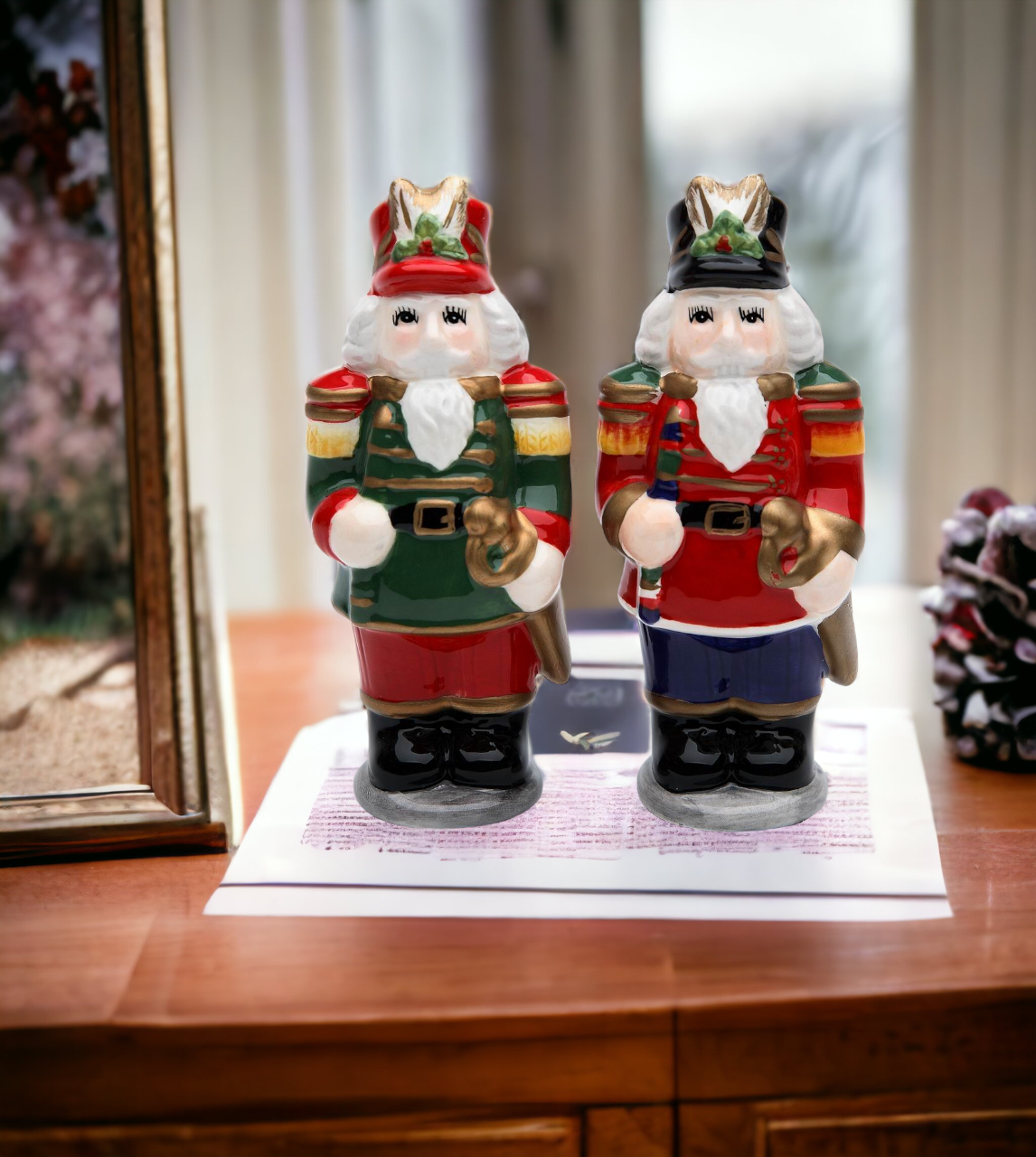 Ceramic Christmas Nutcracker Salt & Pepper Shakers Home Décor Gift for Her Gift for Mom Kitchen Décor Christmas Décor
