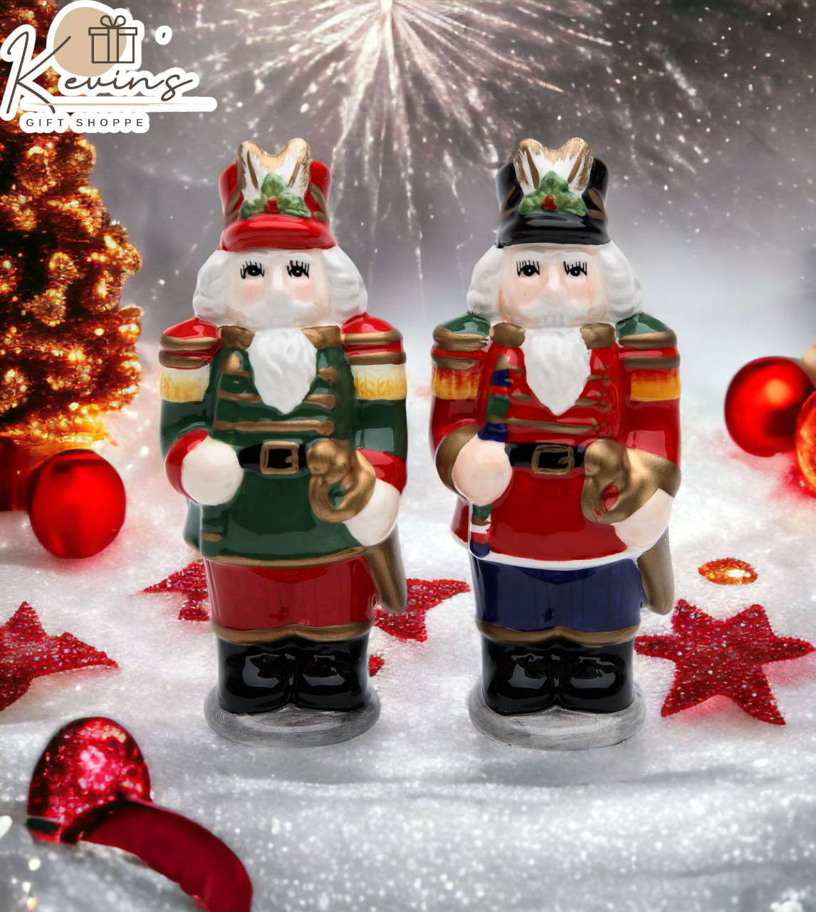 Ceramic Christmas Nutcracker Salt & Pepper Shakers Home Décor Gift for Her Gift for Mom Kitchen Décor Christmas Décor