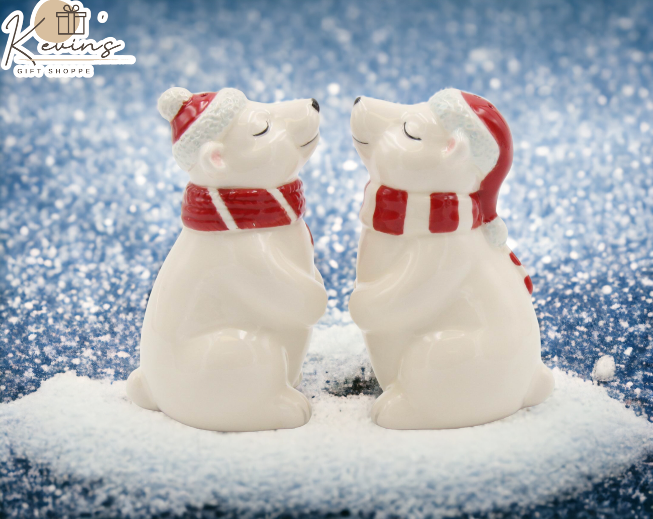 Ceramic Christmas Polar Bear Salt And Pepper Shakers Home Décor Gift for Her Gift for Mom Kitchen Décor Christmas Décor