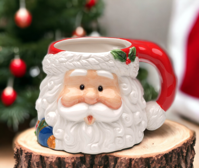 Ceramic Christmas Santa Claus Mug Home Décor Gift for Her Gift for Mom Kitchen Décor Christmas Décor