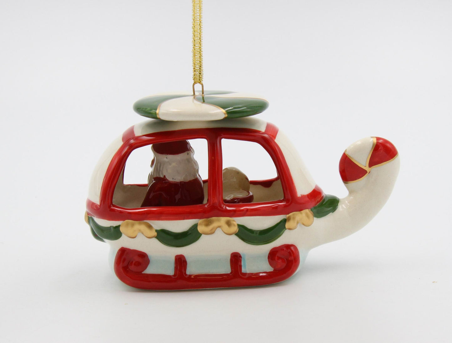 Ceramic Christmas Santa Helicopter Ornament Home Décor Gift for Her Gift for Mom Kitchen Décor Christmas Décor