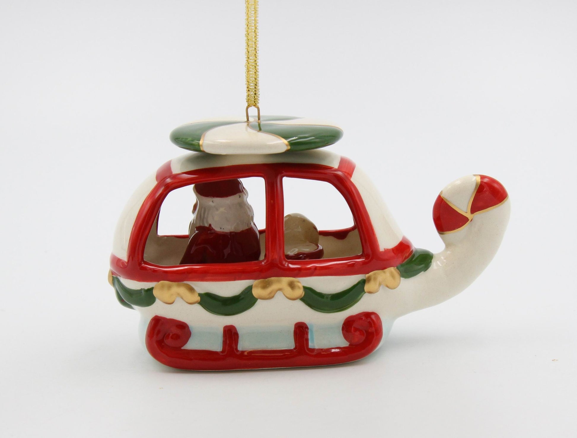 Ceramic Christmas Santa Helicopter Ornament Home Décor Gift for Her Gift for Mom Kitchen Décor Christmas Décor