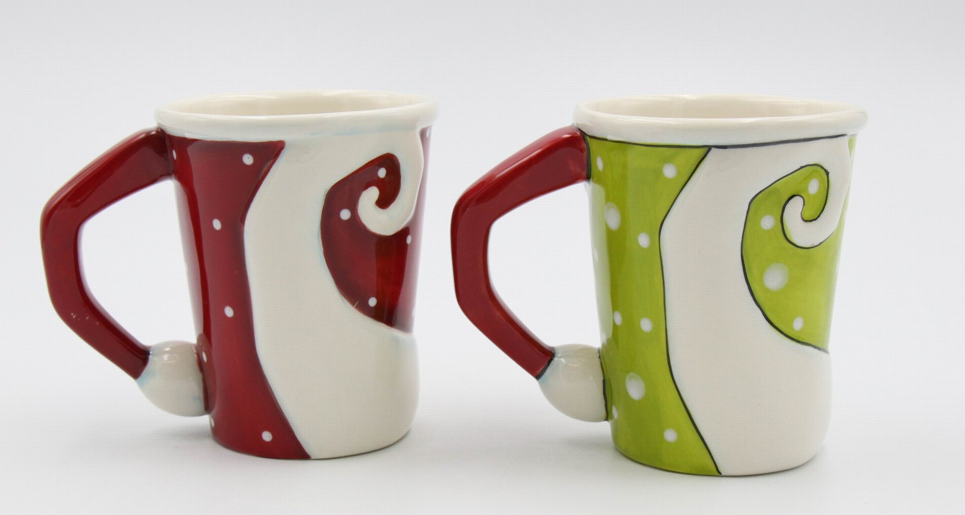 Ceramic Christmas Santa Mug (Set of 2) Home Décor Gift for Her Gift for Mom Kitchen Décor Christmas Décor - Mugs