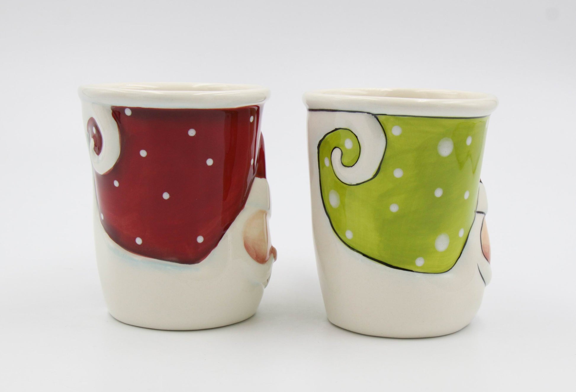 Ceramic Christmas Santa Mug (Set of 2) Home Décor Gift for Her Gift for Mom Kitchen Décor Christmas Décor - Mugs