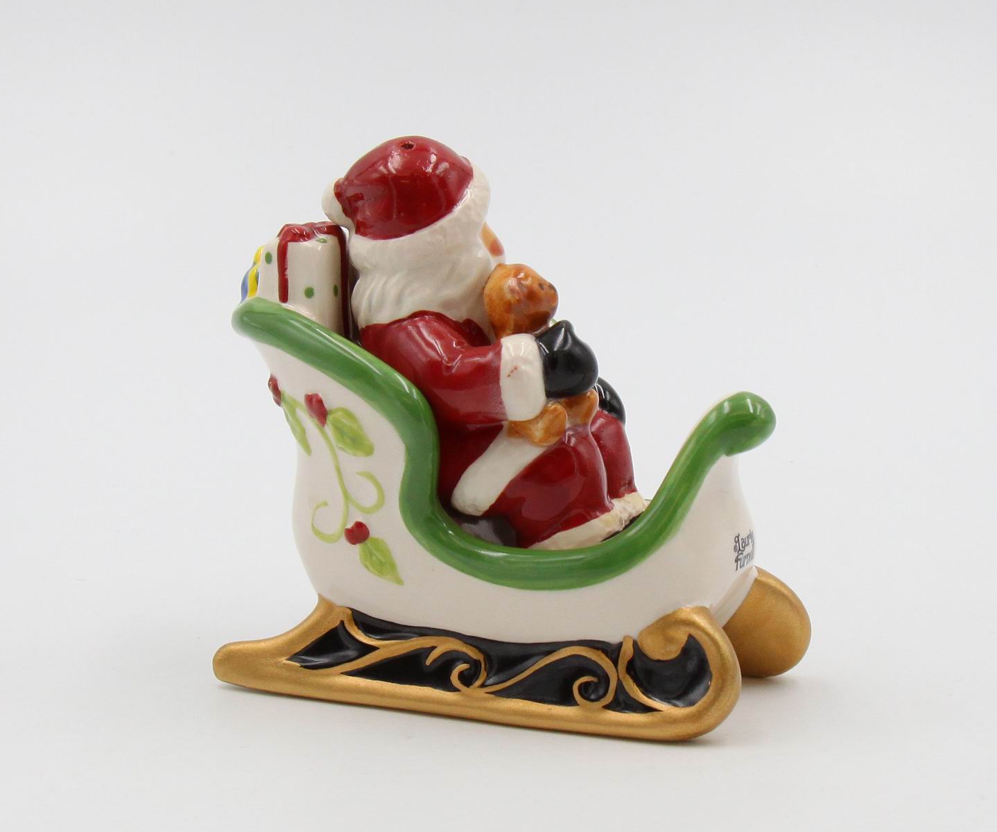 Ceramic Christmas Santa Sitting On Sleigh Salt & Pepper Shakers Home Décor Gift for Her Gift for Mom Kitchen Décor