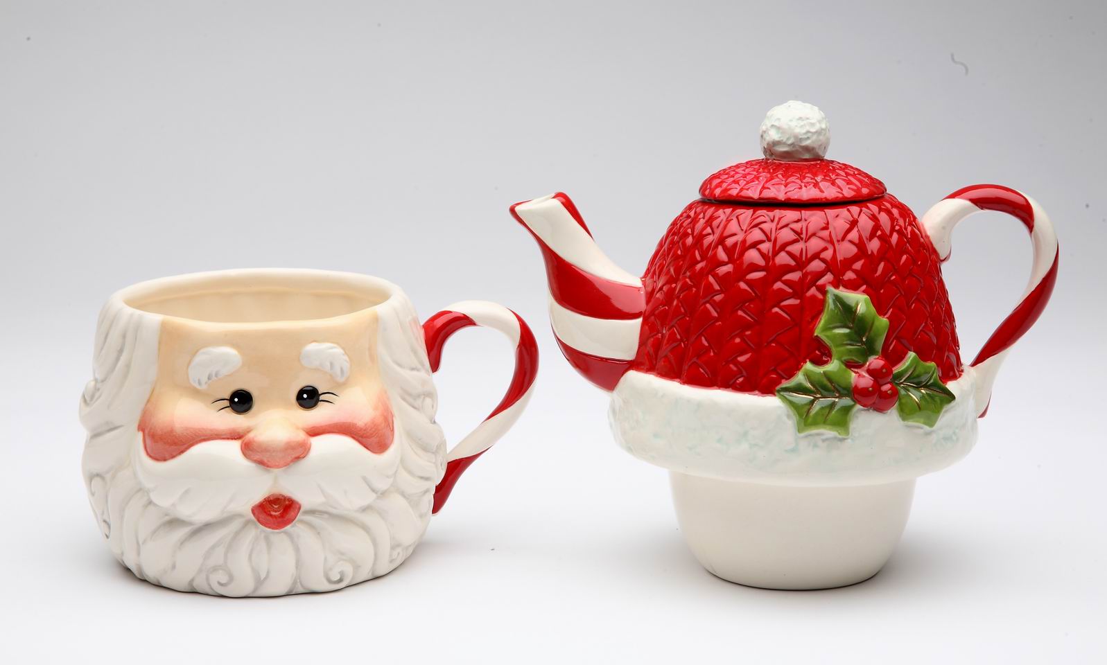 Ceramic Christmas Santa Tea For One Gift for Her Gift for Mom Tea Party Décor Café Décor Christmas Décor - tea
