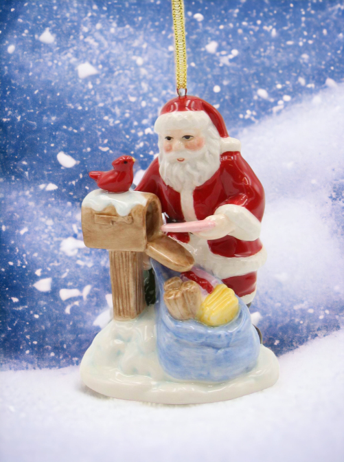 Ceramic Christmas Santa With Mail Box Ornament Home Décor Gift for Her Gift for Mom Kitchen Décor Christmas Décor