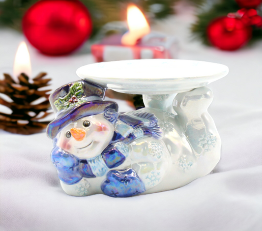 Ceramic Christmas Snowman Candle Holder Home Décor Gift for Her Gift for Mom Kitchen Décor Christmas Décor - Candle