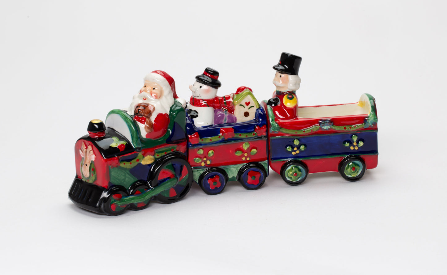 Ceramic Christmas Train Salt & Pepper And Box (Set Of 3) Home Décor Gift for Her Gift for Mom Kitchen Décor - Salt &