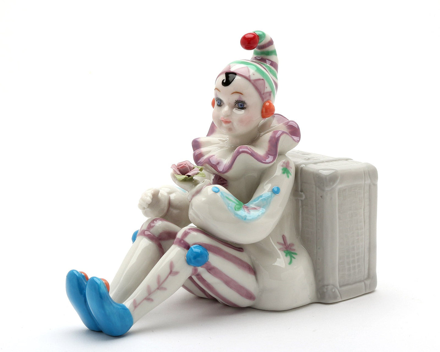 Ceramic Clown Sitting Next to Box Music Box Home Décor Gift for Her Gift for Mom Gift for Circus Lover - Music Boxes