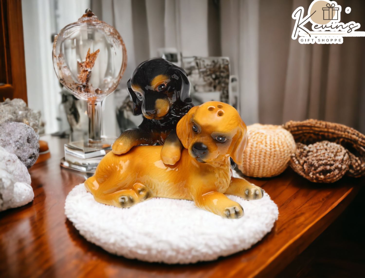 Ceramic Cocker Spaniel Salt & Pepper Shakers Home Décor Gift for Her Gift for Mom Kitchen Décor Dog Lover Gift - Salt &