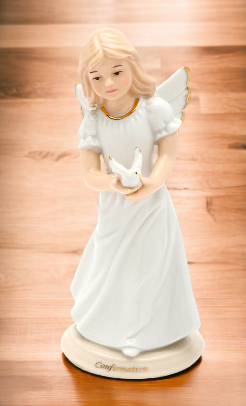 Ceramic Confirmation Angel Figurine Religious Décor Religious Gift Church Décor Church Gift Baptism Gift - Figurine