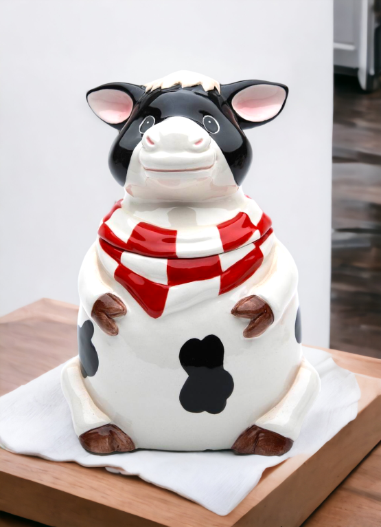 Ceramic Cow Candy Box Home Décor Gift for Her Gift for Mom Kitchen Décor Farmhouse Décor - candy jar