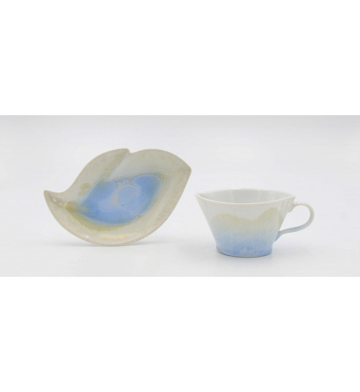 Ceramic Crystalline Glaze Cup and Saucer Afternoon Tea Gift for Her Kitchen Decor - cup and saucer