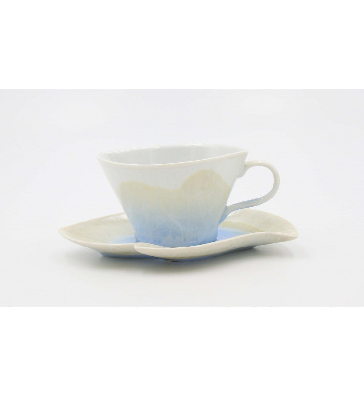 Ceramic Crystalline Glaze Cup and Saucer Afternoon Tea Gift for Her Kitchen Decor - cup and saucer