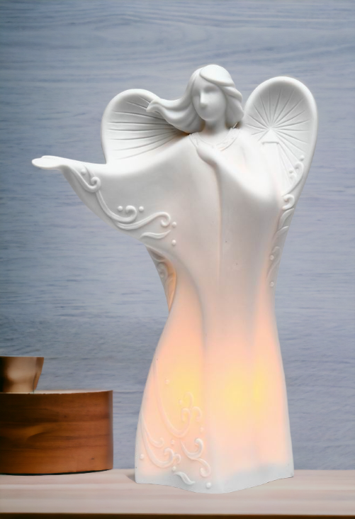 Ceramic Dancing Angel Night Light Home Décor Religious Décor Religious Gift Church Décor Baptism Gift - Night Lights &