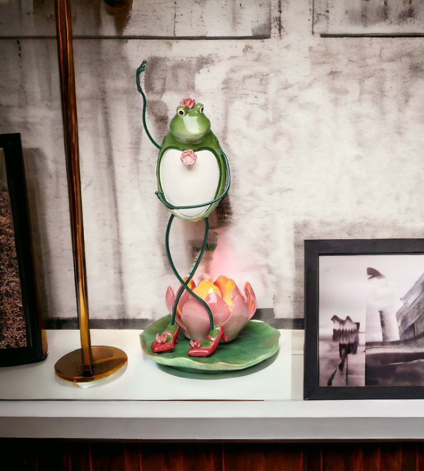 Ceramic Dancing Frog Tealight Candle Holder Home Décor Gift for Her Mom Spring Décor Cottagecore Nature Lover Gift
