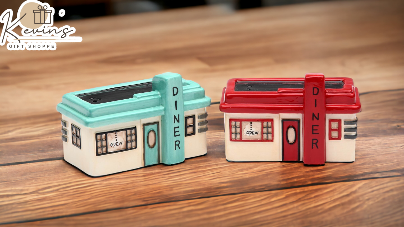 Ceramic Diner Salt & Pepper Shakers Home Décor Gift for Her Gift for Mom Kitchen Décor Restaurant Decor - Salt & Pepper