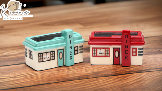 Ceramic Diner Salt & Pepper Shakers Home Décor Gift for Her Gift for Mom Kitchen Décor Restaurant Decor - Salt & Pepper