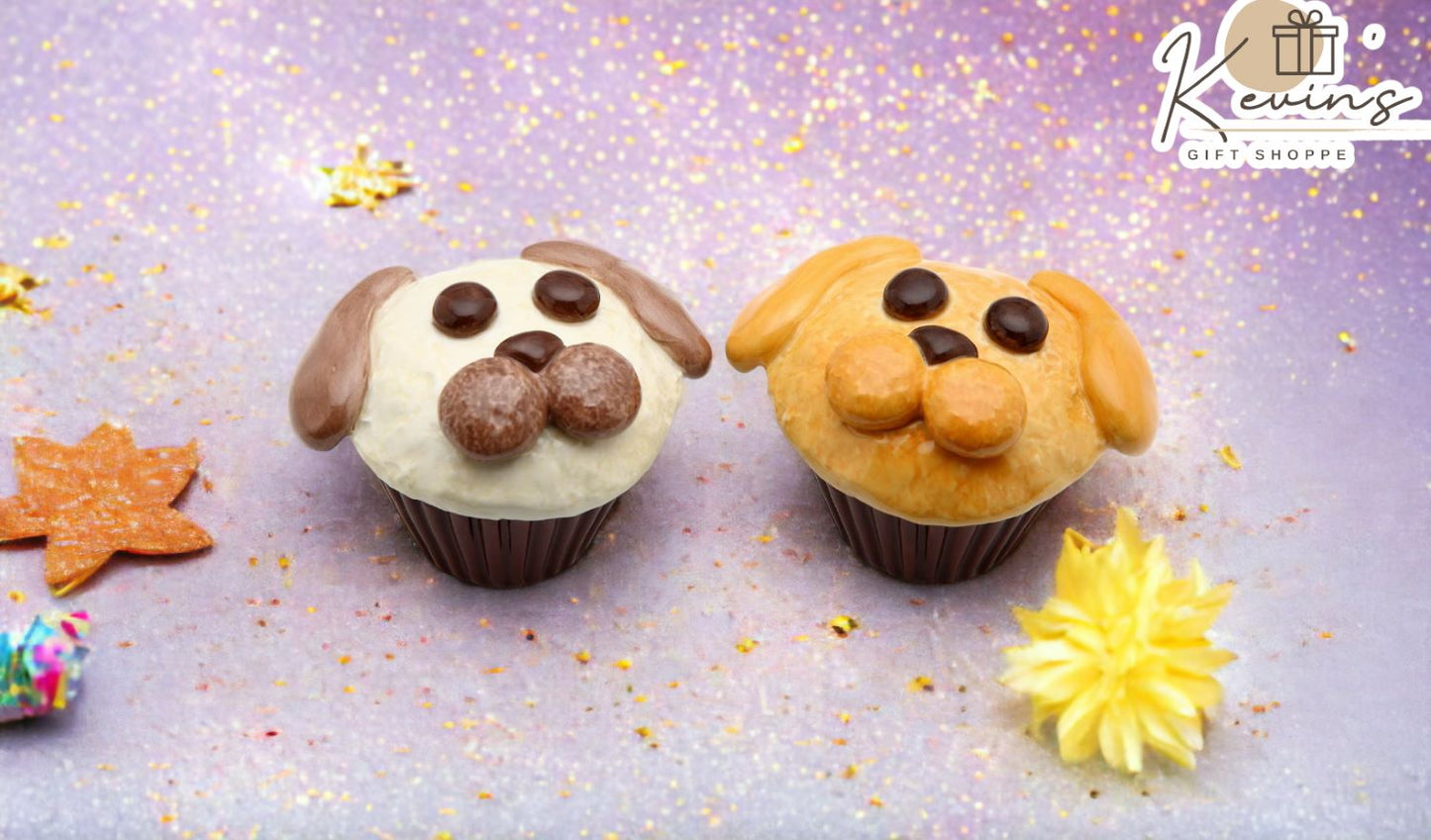 Ceramic Dog Cupcake Salt & Pepper Home Décor Gift for Her Gift for Mom Kitchen Décor Dog Lover Gift Pet Loss Gift