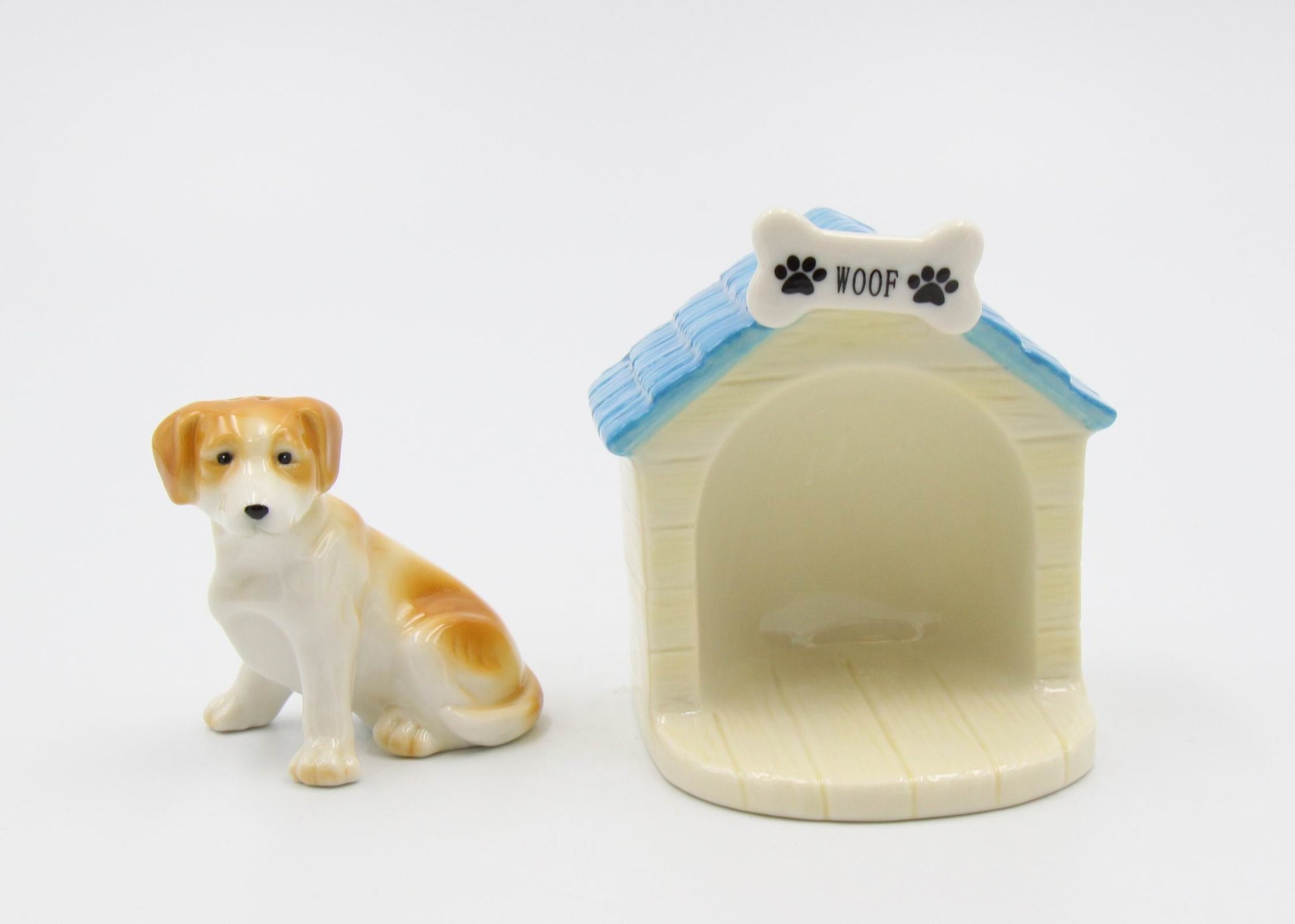 Ceramic Dog With Doghouse Salt And Pepper Shakers Home Décor Gift for Her Gift for Mom Kitchen Décor Dog Lover Gift Pet