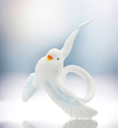 Ceramic Dove Bird Candle Ring Wedding Décor or Gift Anniversary Décor or Gift Home Décor Vanity Decor - Candle holder