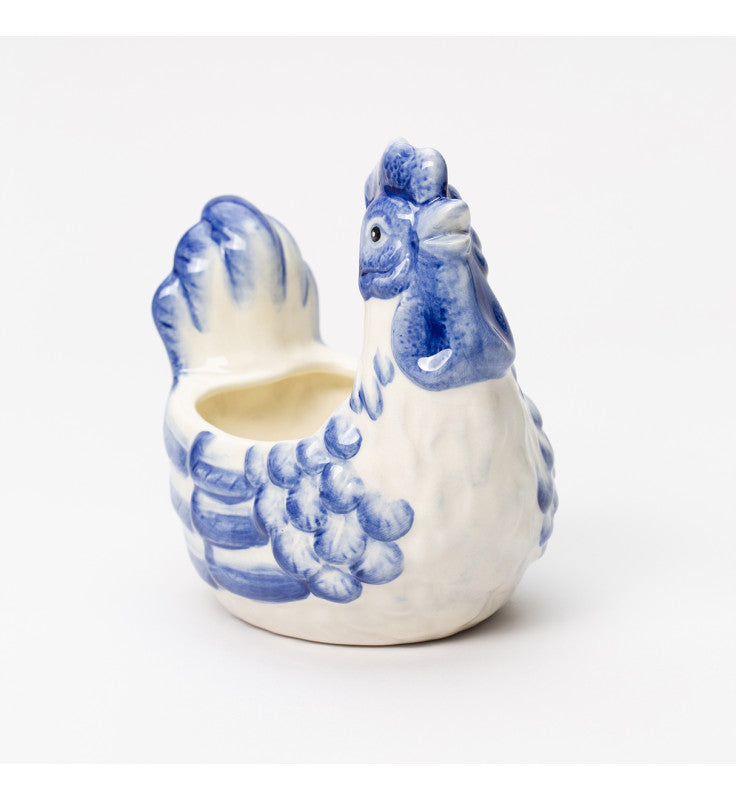 Ceramic Dutch Blue Rooster Planter Farmhouse Decor Gift for Her Gift for Mom - planter