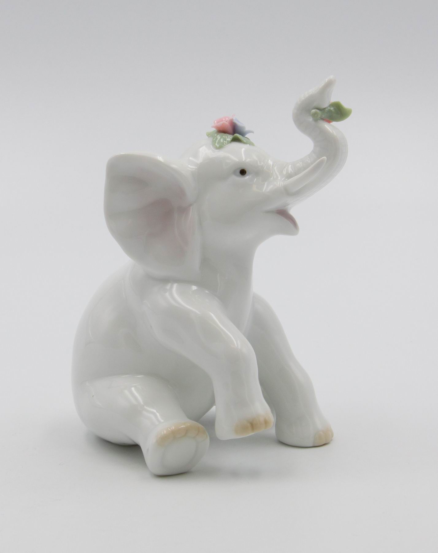 Ceramic Elephant with Flowers Figurine Home Décor Gift for Her Gift for Mom Bathroom Décor Vanity Décor Wedding Table
