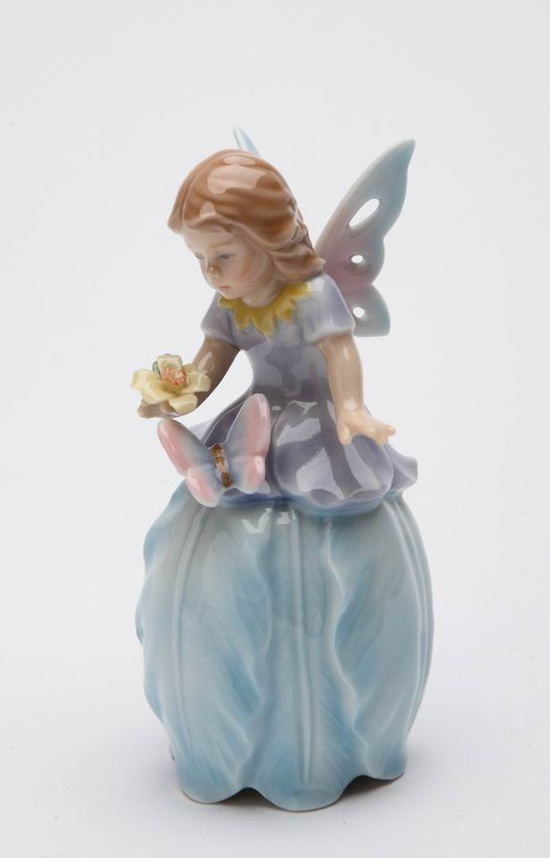 Ceramic Fairy on Tulip Flower Bell Home Decor Gift for Her Gift for Daughter Spring Decor - Bell