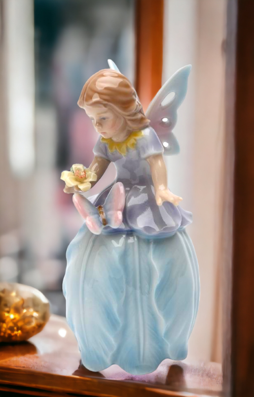 Ceramic Fairy on Tulip Flower Bell Home Decor Gift for Her Gift for Daughter Spring Decor - Bell