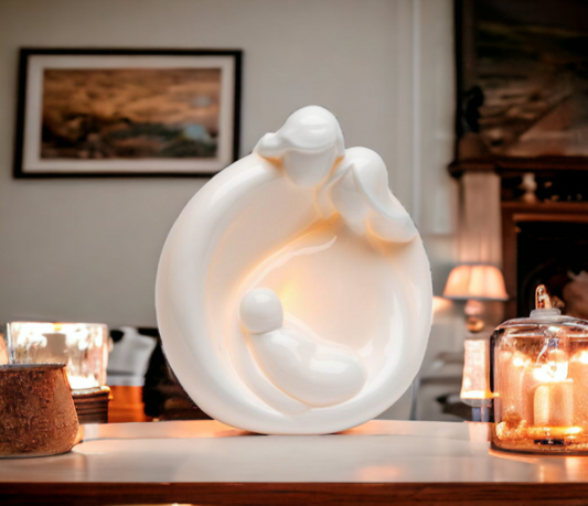 Ceramic Family Scene Night Light Home Decor Bedroom Decor Gift for Her Gift for Mom - Night Lights & Ambient Lighting