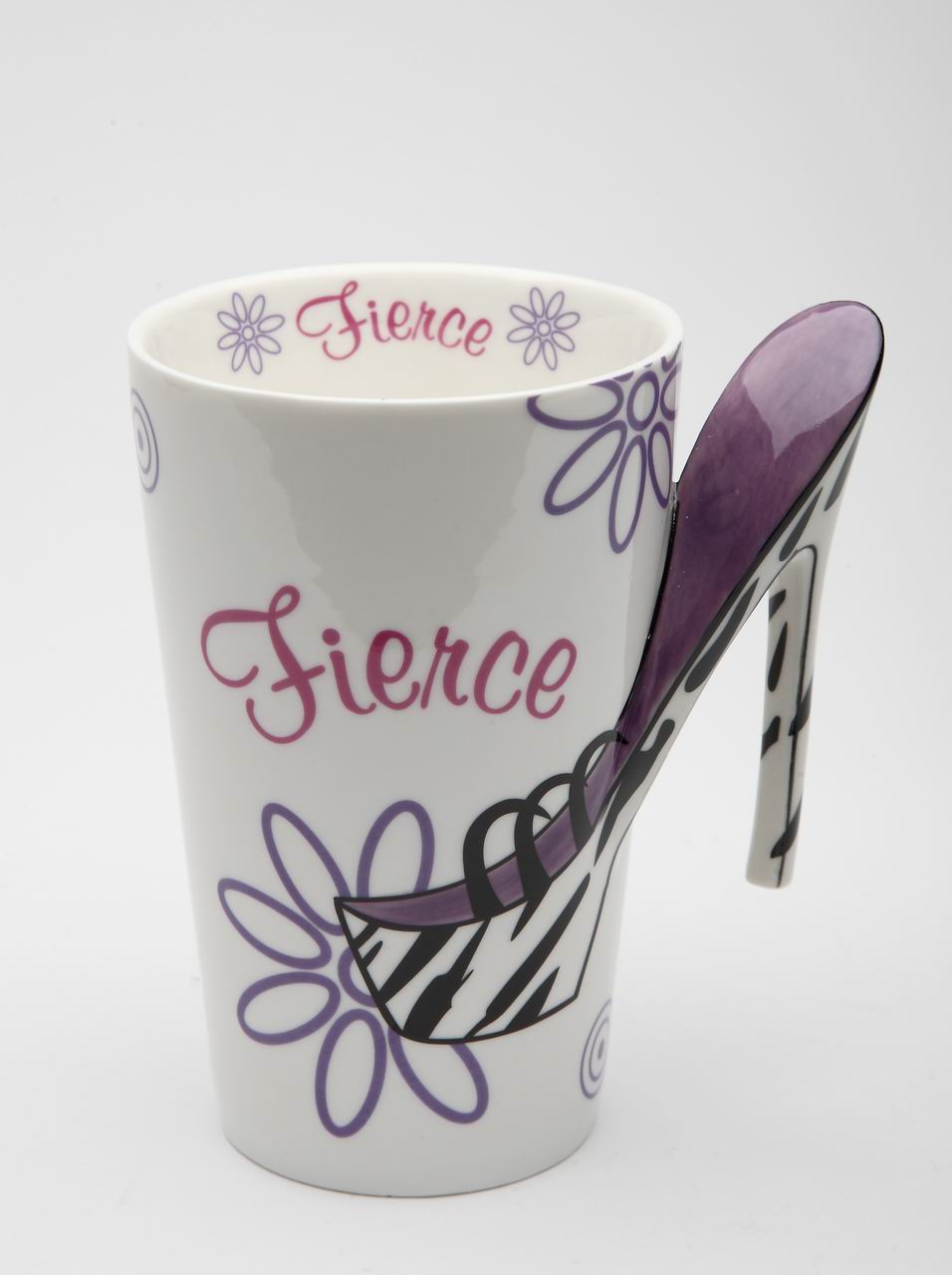 Ceramic Fierce Zebra Print High Heel Coffee Mug Home Décor Gift for Her Mom Friend or Coworker Kitchen Décor Office