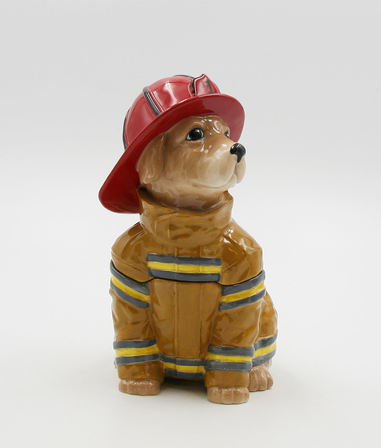 Ceramic Firefighter Dog Candy Jar Home Décor Gift for Her Gift for Mom Kitchen Décor Dog Lover Gift Pet Loss Gift