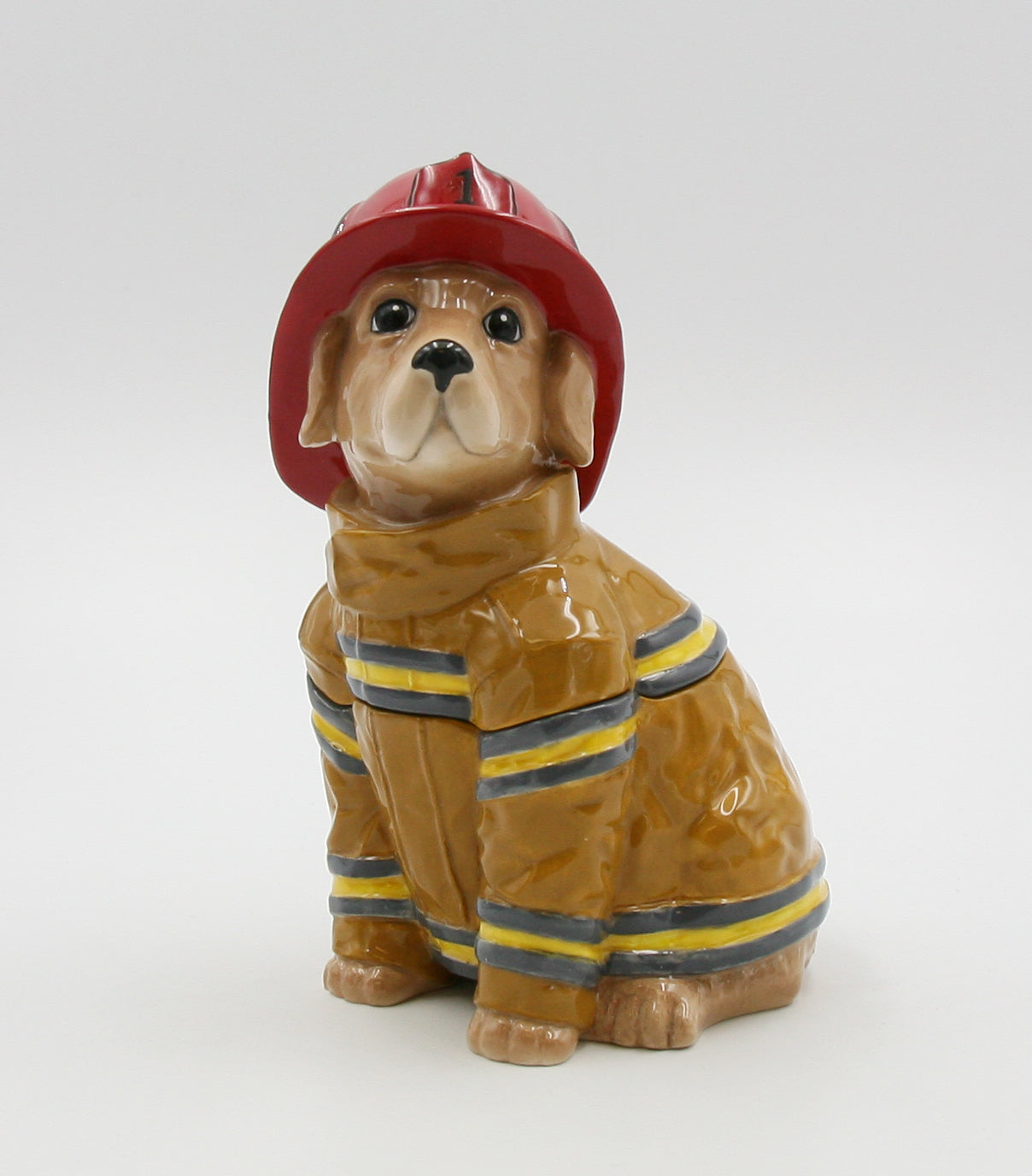 Ceramic Firefighter Dog Candy Jar Home Décor Gift for Her Gift for Mom Kitchen Décor Dog Lover Gift Pet Loss Gift