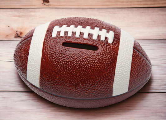 Ceramic Football Piggy Bank Home Décor Gift for Him Gift for Dad Gift for Son Kid’s Room Décor Game Room Decor - Piggy