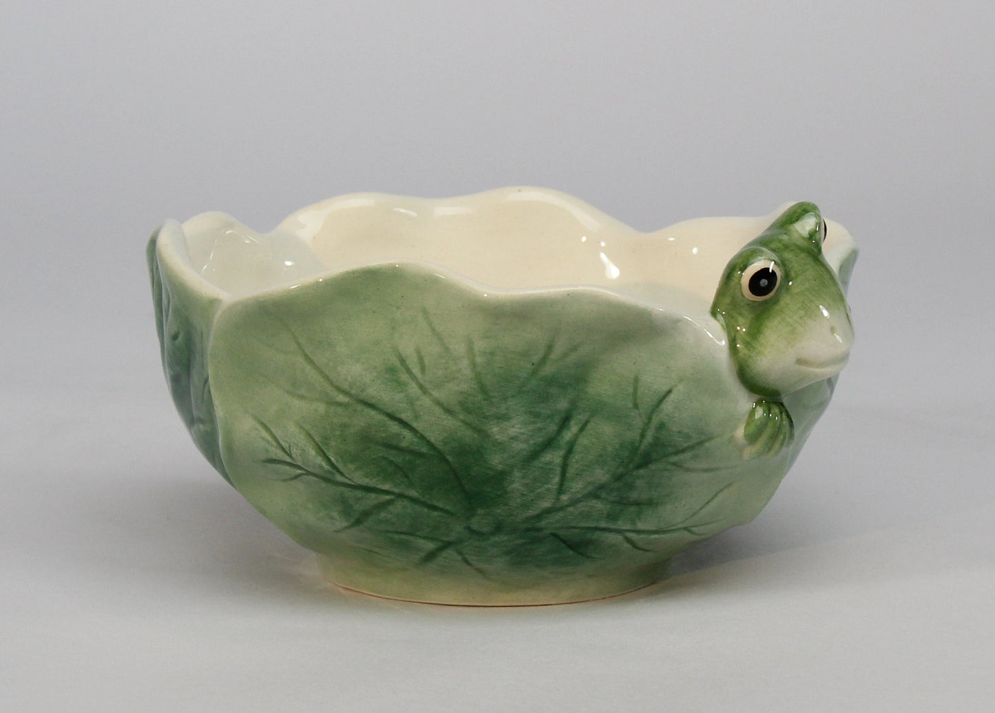 Ceramic Frog in Lily Pad Candy Bowl Home Décor Gift for Her Mom Spring Décor Cottagecore Nature Lover Gift - Bowls