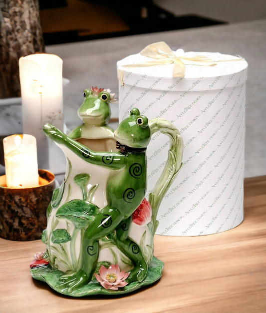 Ceramic Frog Tango Vase & Pitcher Home Décor Gift for Her Mom Spring Décor Cottagecore Nature Lover Gift - Serving
