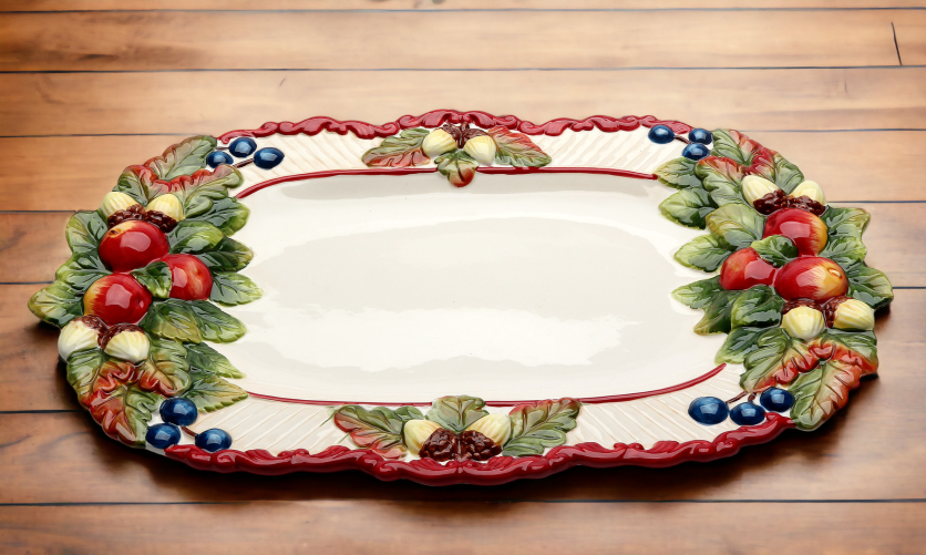 Ceramic Fruit Platter - Fruitful Holiday Collection Home Décor Gift for Her Gift for Mom Kitchen Décor Christmas Décor