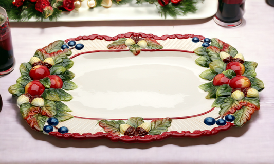 Ceramic Fruit Platter - Fruitful Holiday Collection Home Décor Gift for Her Gift for Mom Kitchen Décor Christmas Décor