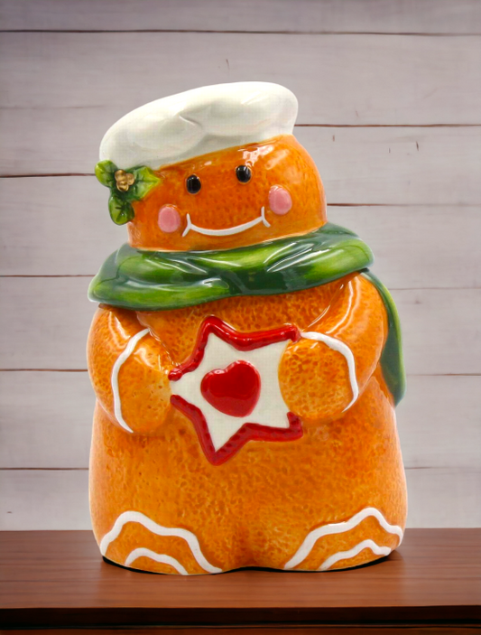 Ceramic Gingerbread Man Candy Box Home Décor Gift for Her Gift for Mom Kitchen Décor Cafe Decor Bakery Decor - candy jar