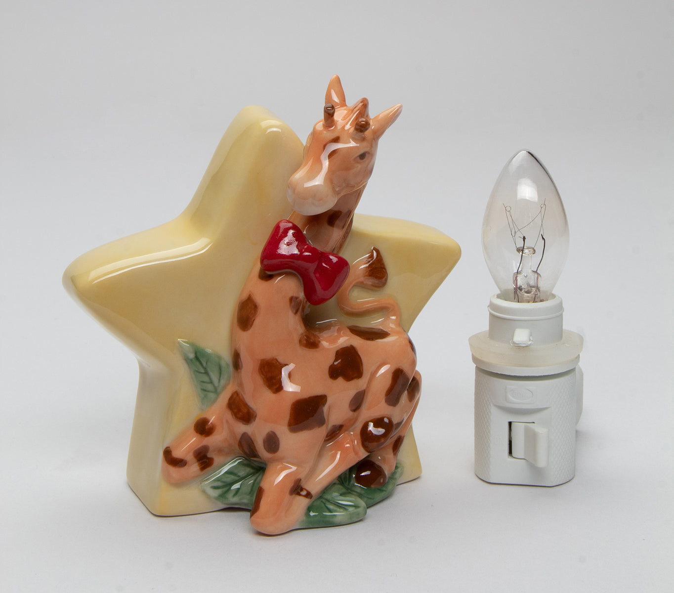 Ceramic Giraffe Plug-In Nightlight Home Décor Nursery Room Décor Baby Registry Gift Gift for New Parents - Night Lights