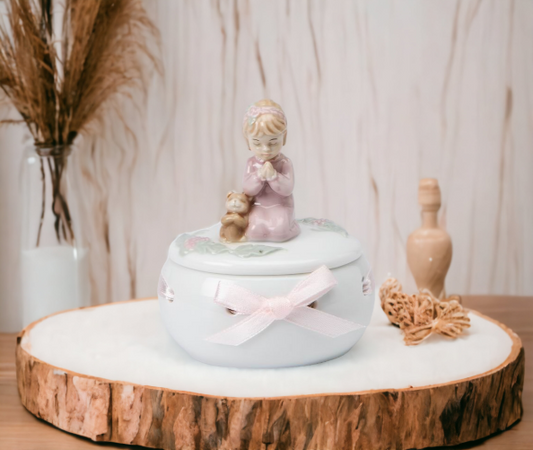 Ceramic Girl Praying Box Religious Décor Religious Gift Church Décor Church Gift Baptism Gift - box