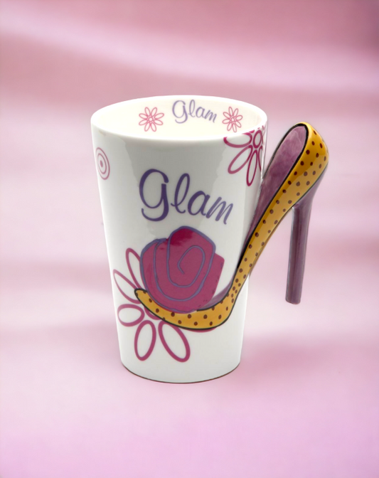 Ceramic Glam Dotted High Heels Mug Home Décor Gift for Her Mom Friend or Coworker Kitchen Décor Office Decor