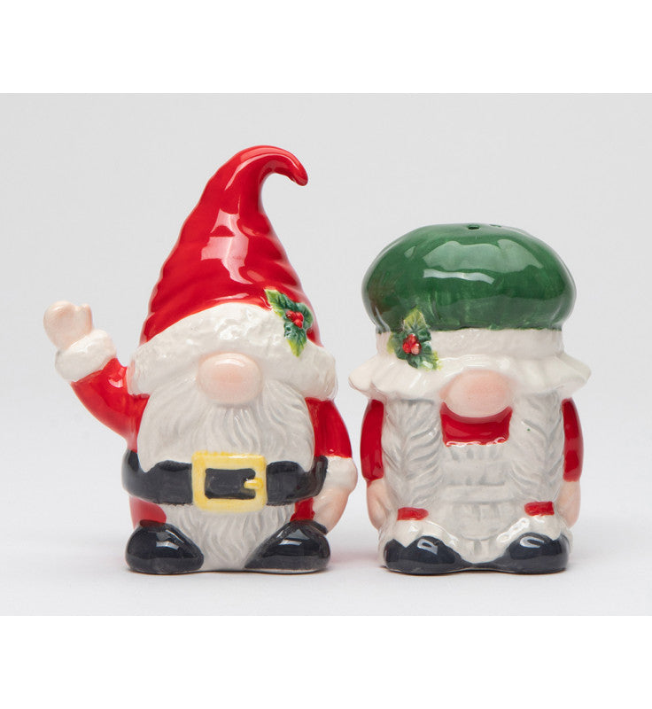 Ceramic Gnome Santa And Mrs. Claus Salt And Pepper Shakers Gift for Her Gift for Mom Kitchen Décor Christmas Décor