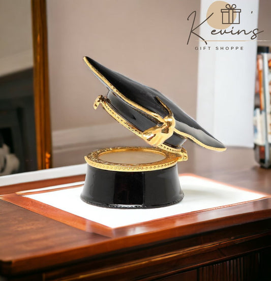 Ceramic Graduation Hat Hinge Box Home Décor Graduation Gift Gift for Son Gift for Daughter - Jewelry Holders