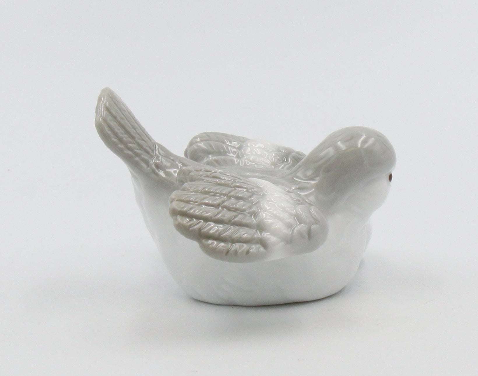 Ceramic Gray Bird Mom With Baby Bird Figurine Home Décor Gift for Her Gift for Mom Kitchen Décor Birdwatcher Gift