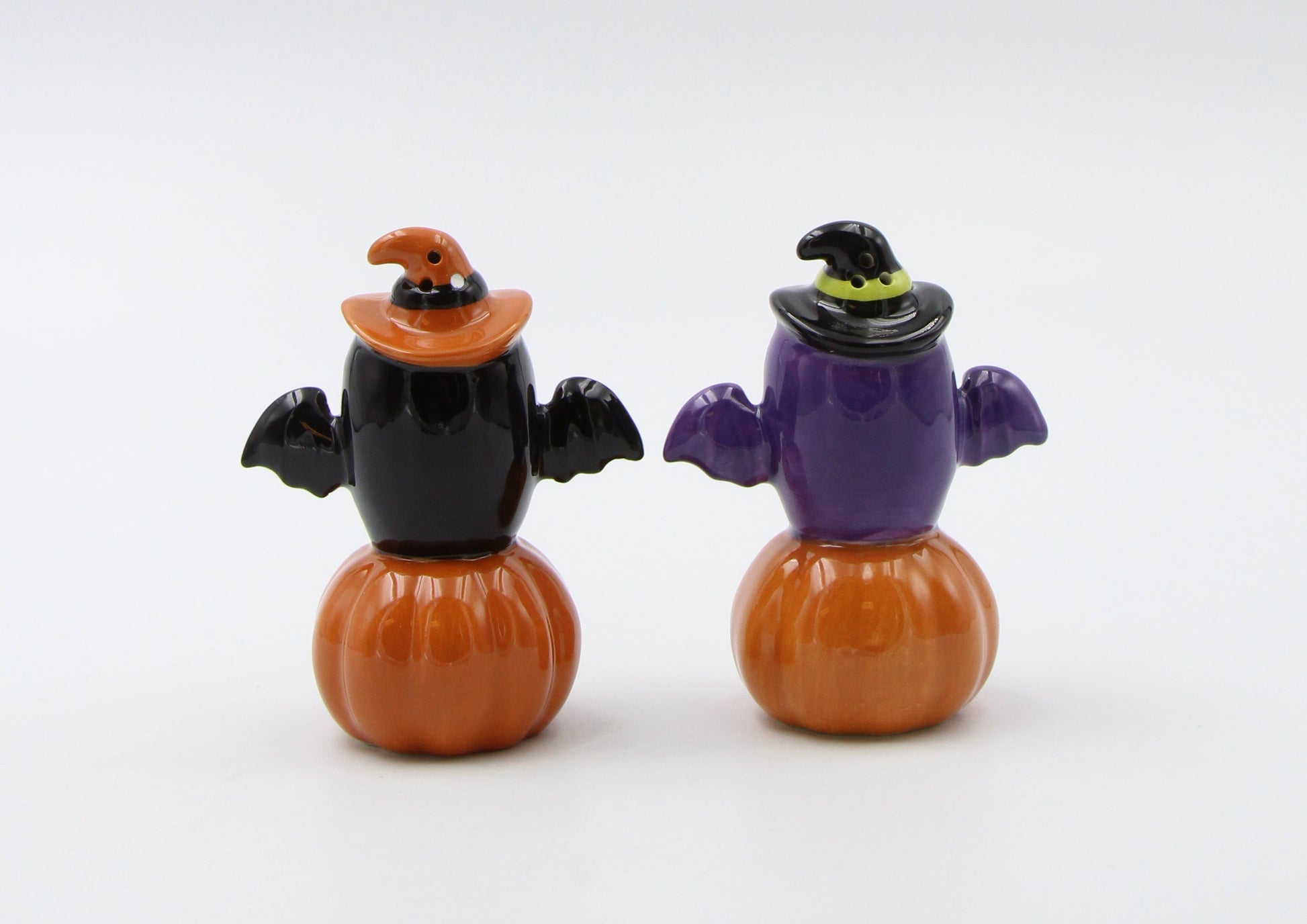 Ceramic Halloween Decor Owl Witches Sitting on Pumpkins Salt and Pepper Home Décor Gift for Her Gift for Mom Kitchen