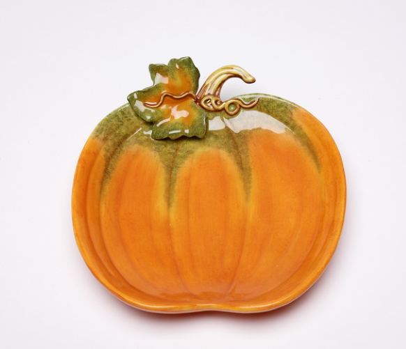 Ceramic Halloween Set Of 4 Pumpkin Plate Home Décor Gift for Her Gift for Mom Kitchen Décor Fall Décor Thanksgiving