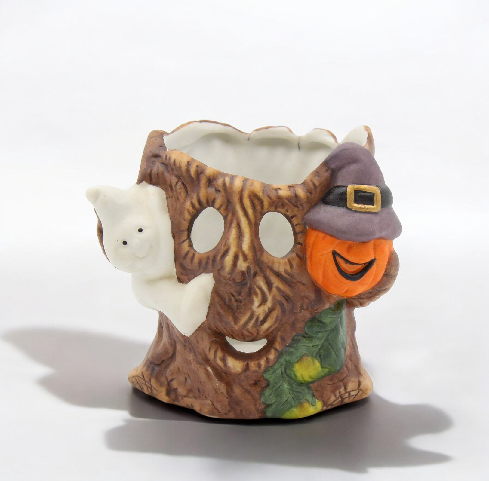 Ceramic Halloween Theme Tealight Candle Holder Spooky Decor Gift for Her Gift for Mom - Candle holder
