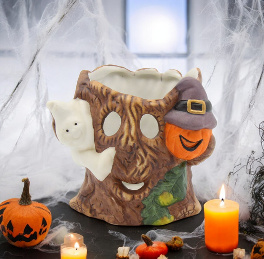 Ceramic Halloween Theme Tealight Candle Holder Spooky Decor Gift for Her Gift for Mom - Candle holder